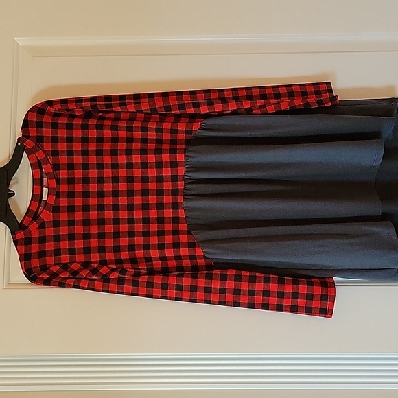 Buffalo plaid high low dress/tunic top - Picture 1 of 5